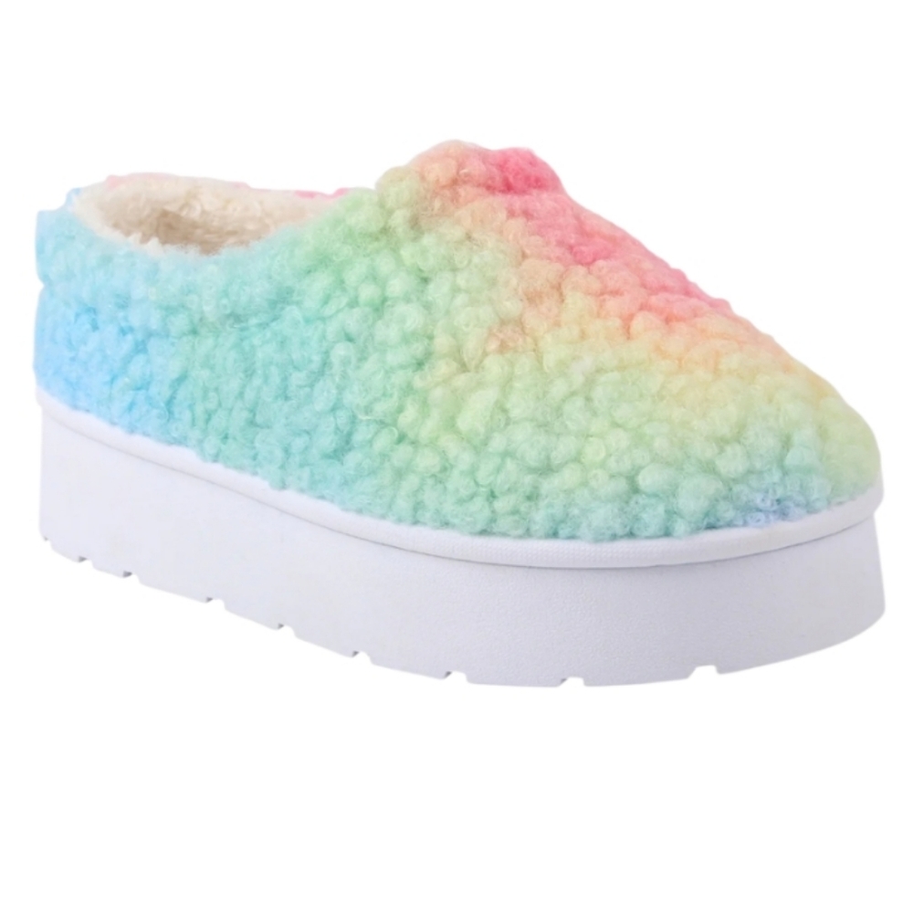 FAUX SHERPA COZY TEDDY CLOG PLATFORM SLIPPER SZ 13 NWT